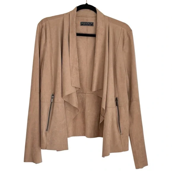 Bagatelle Collection Faux Suede Waterfall Jacket - Picture 2 of 8